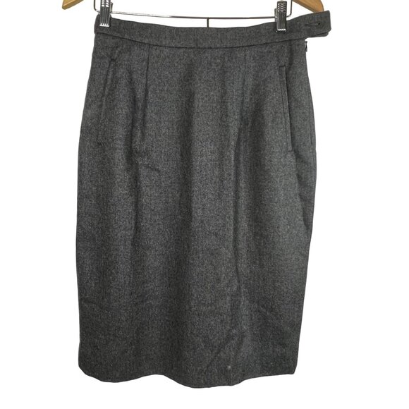 Brooks Brothers Skirt Size 10 Wool Flat Front Pencil Gray Career Office Classic - Picture 1 of 7